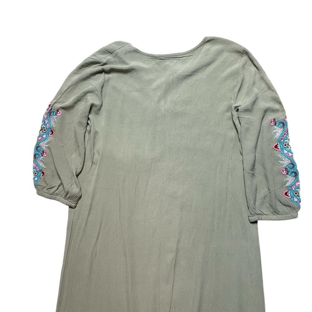 NWOT Soft Surroundings Sicily Gauze Dress Olive Green Size Medium - Picture 6 of 10